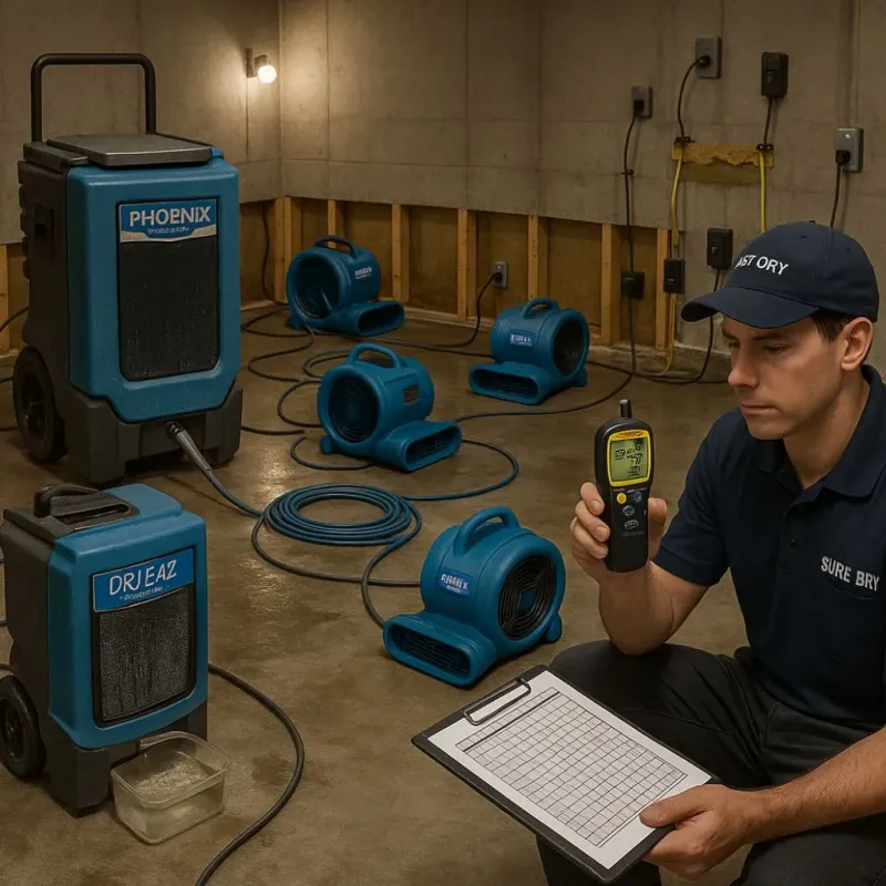 Structural Drying and Dehumidification process in Linwood, NJ